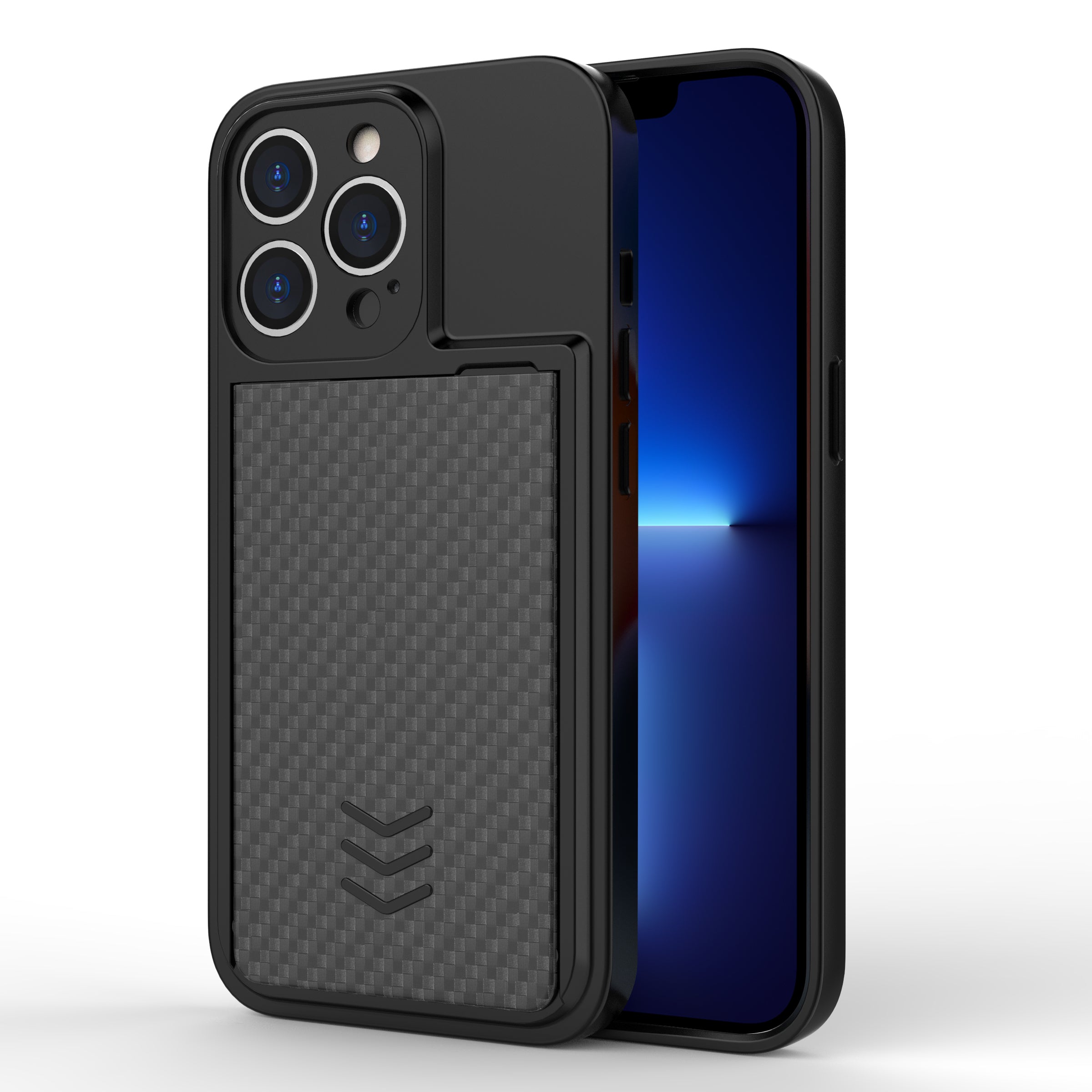 For iPhone 13 Pro PC Slide Card Holder Phone Case Protective TPU Cover For iPhone 13 Pro PC Slide Card Holder Phone Case Protective TPU Cover